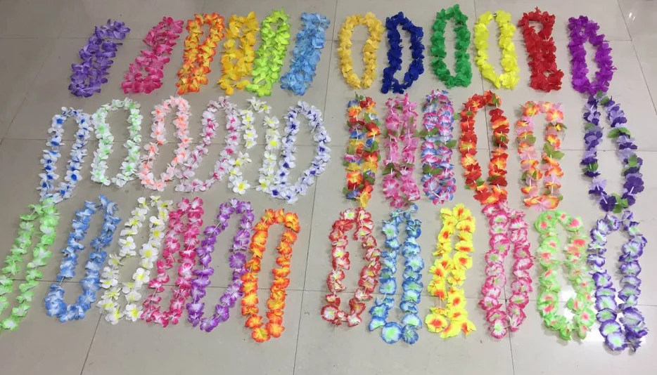 

Artificial Hawaii Tropical Hula Grass Dance Flower Necklace Garlands