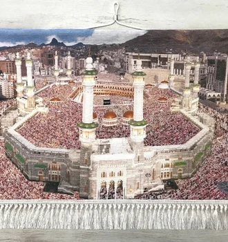 

Else Islamic Pictures Mecca Kaaba at Hajj Makkah Photos 3D Print Gift Wall Art Rope Hanging Muslim Prayer Tassel Tapestry Rug