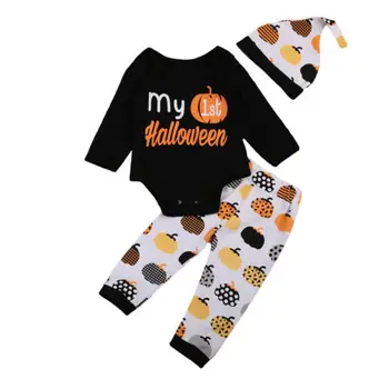 

Infant Baby Boy Girls Hallowen Romper Bodysuit Jumpsuit+Pants Outfit Clothes
