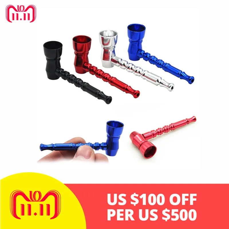 Fashion Personality Smoke Light Metal Pipes Portable Creative Smoking