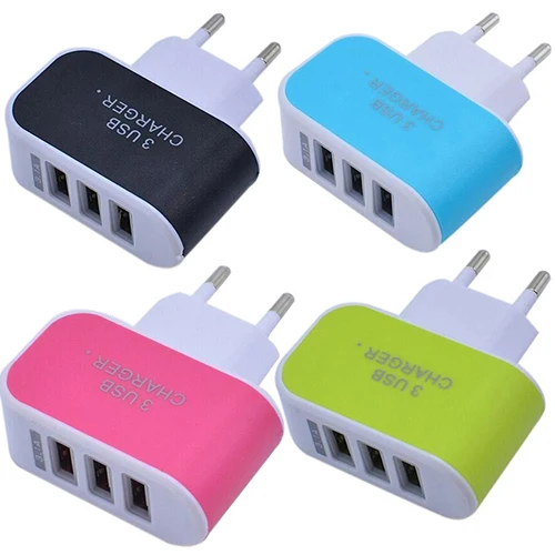 

3.1A Triple USB Port Home Travel AC Charger Adapter For EU Plug with Indicator
