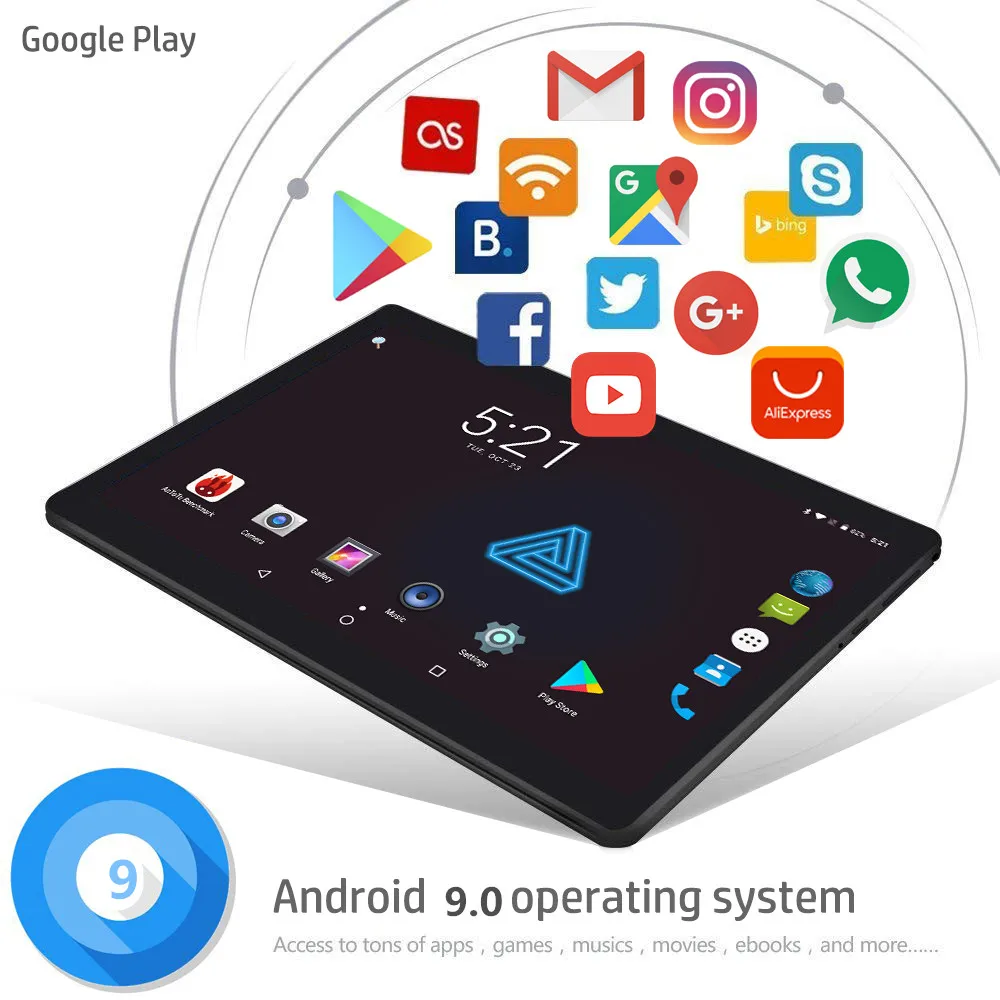 Android 9,0 mtk6753 10,1 дюймов планшетный ПК 6 ГБ ОЗУ 32 Гб 64 Гб ПЗУ Восьмиядерный 8 ядер две камеры 1280 МП 800 ips телефон планшеты