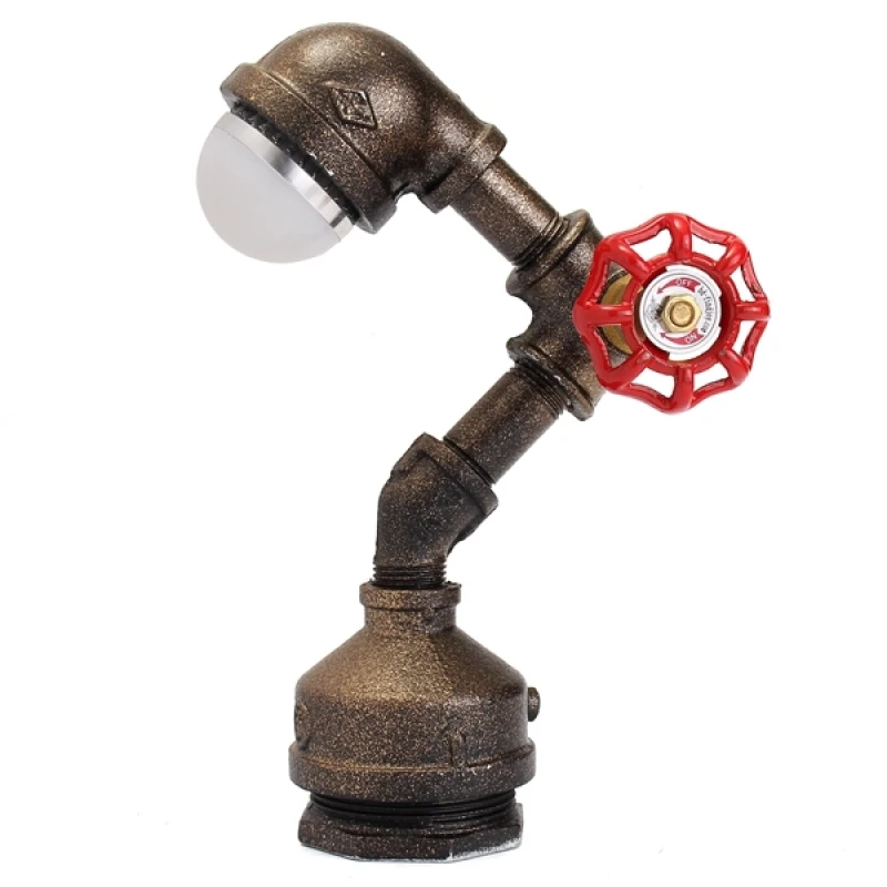 

Vintage Industrial Retro Iron Pipe Desk Table Lamp Light Edison Light Bulb 220V