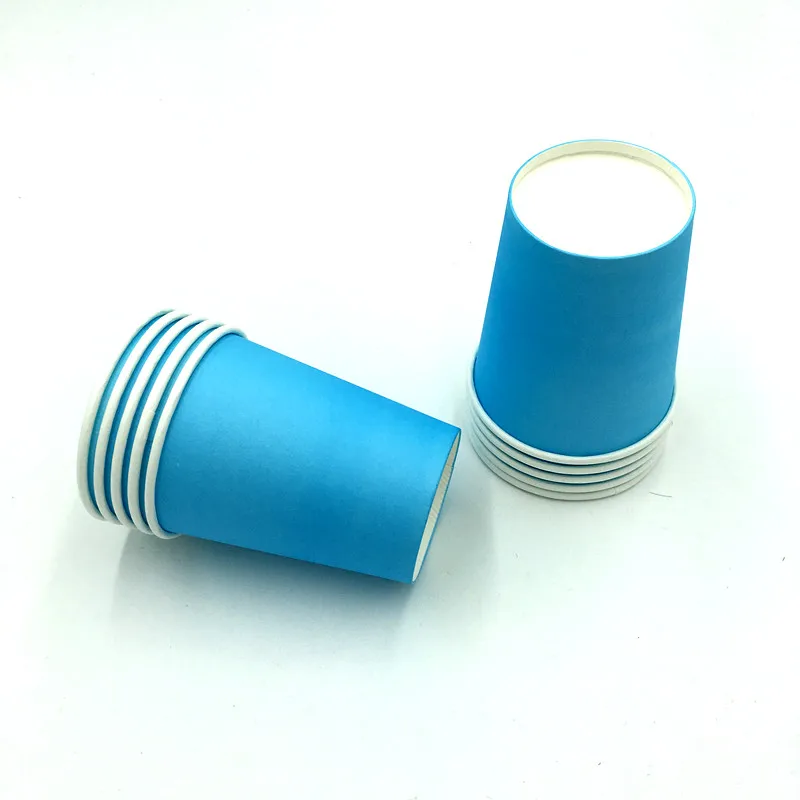 10pcs/lot plain color light blue paper cups baby shower wedding party