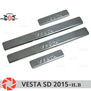 

For Lada Vesta 2015-2018 Sedan door sills step plate panel protectection car styling decoration interior molding door stamp
