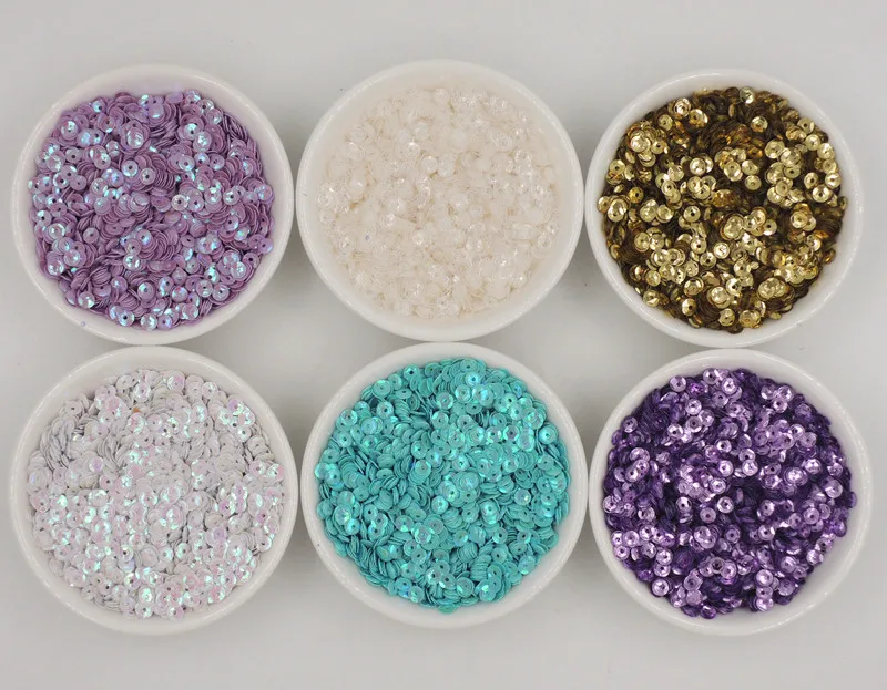 

4MM Solid Colors Concave Round Sequins Paillette For Crafts Scrapbook And Sewing DIY Handmade Project
