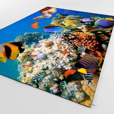 Еще тропический синий под морем аквариумные рыбки 3d принт Нескользящая микрофибра Гостиная декоративный современный моющийся коврик