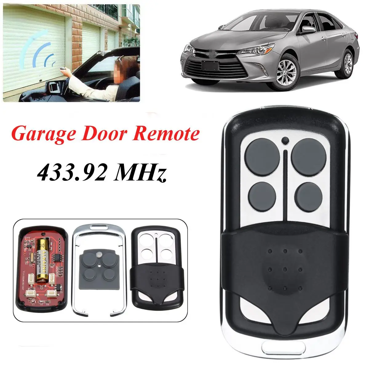 4 Button Garage Door Remote 433 92mhz For Chamberlain