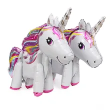 2 p Детские игрушки 3D Трехмерная Радуга лошадь мультфильм пони, единорог фольги воздушный шар для свадьбы День рождения украшения
