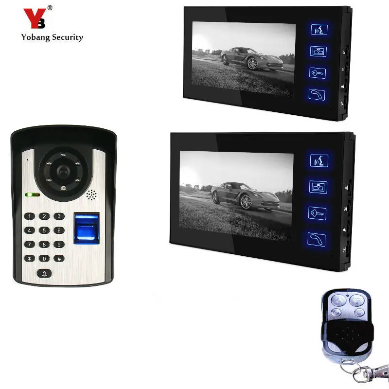 

7" TFT Fingerprint Recognition Password Video Door Phone Intercom Doorbell With Night Vision Security CCTV Camera Home