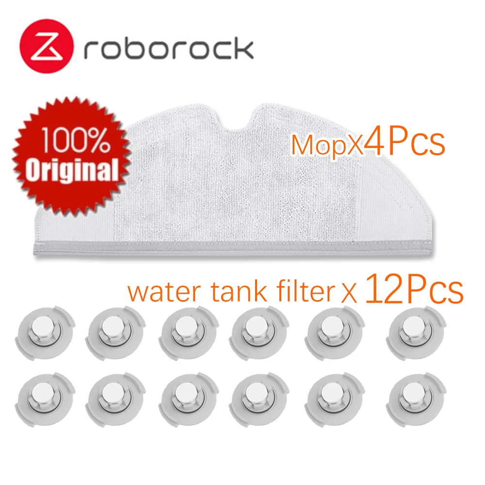 

16Pcs/lot Original Xiaomi Roborock S50 S51 Robot Vacuum Cleaner Spare Parts Kits Mopping Cloth Dry mop*4 Water Tank Filter*12