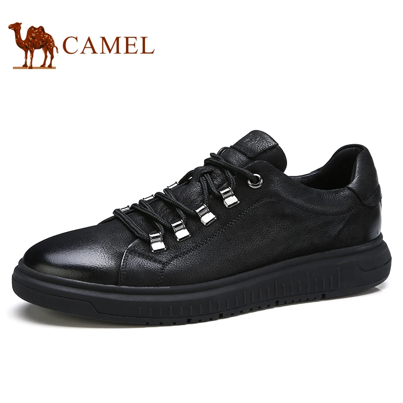 Prix CHAMEAU Hommes Chaussures Automne En Cuir Véritable de Mode Casual Dentelle up Noir Homme Chaussures mocassins en peau de Vache Mâle Chaussures