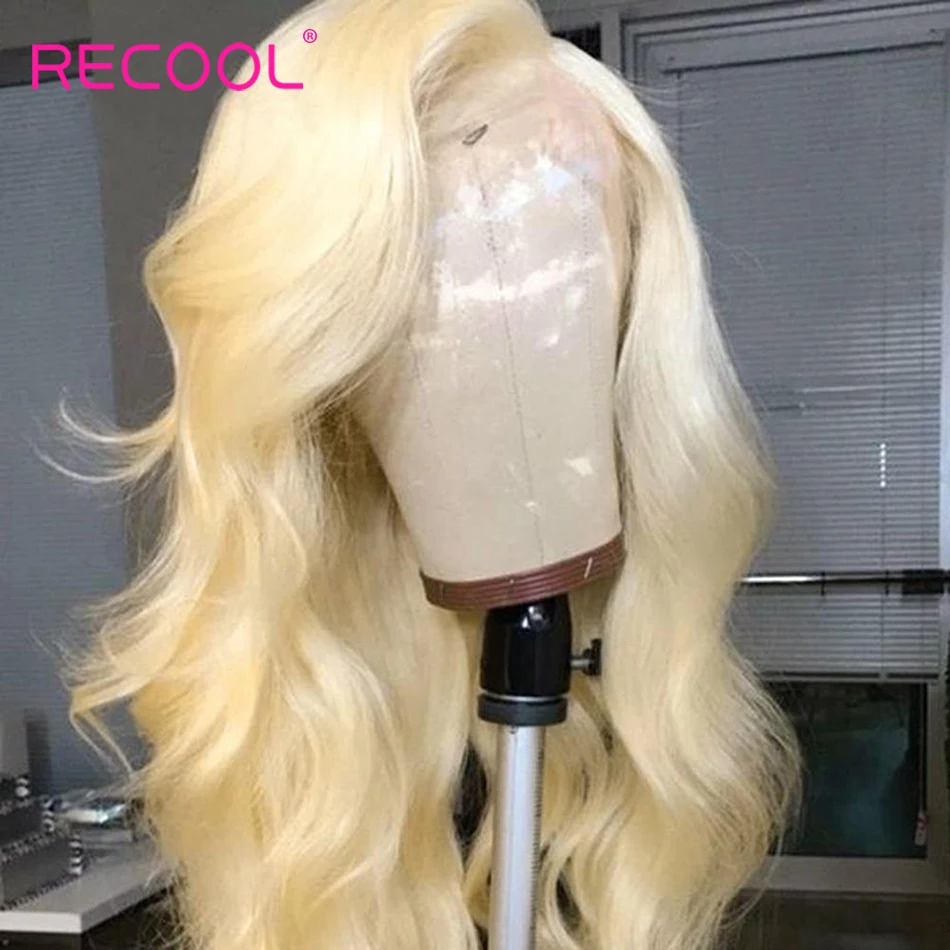 Recool 613 блондинка Синтетические волосы на кружеве парик 13x6 Синтетические волосы на кружеве парики из натуральных волос на кружевной основе бразильские волнистые волосы HD прозрачный Синтетические волосы на кружеве al парик предварительно вырезанные