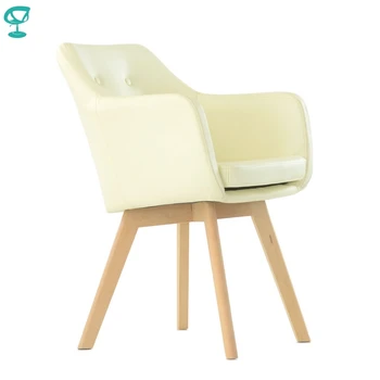 

K100WdPuBeige Barneo K-100 eco-leater Interior lounge chair Furniture living room chair wood legs Beige free shipping in Russia