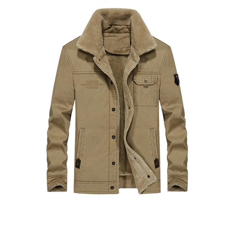 New 2018 Brand Men's Outdoor Cotton Warm Coat Fashion Turn