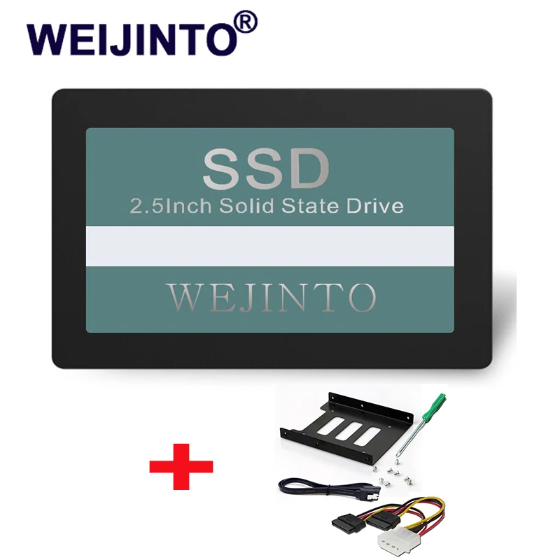 

WEIJINTO SSD 120GB 128GB SATAIII SATA3 Solid State Hard Drive Disk 128GB & 2.5 SSD To 3.5 Metal Mounting Adapter For Desktop