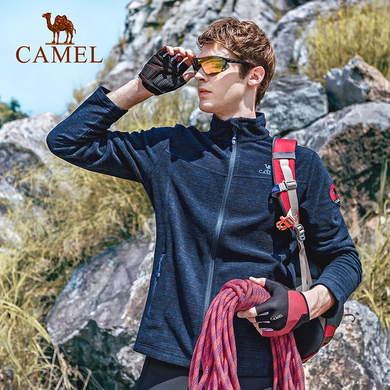 Мужская Уличная флисовая куртка CAMEL для пеших прогулок и походов Ветровка из