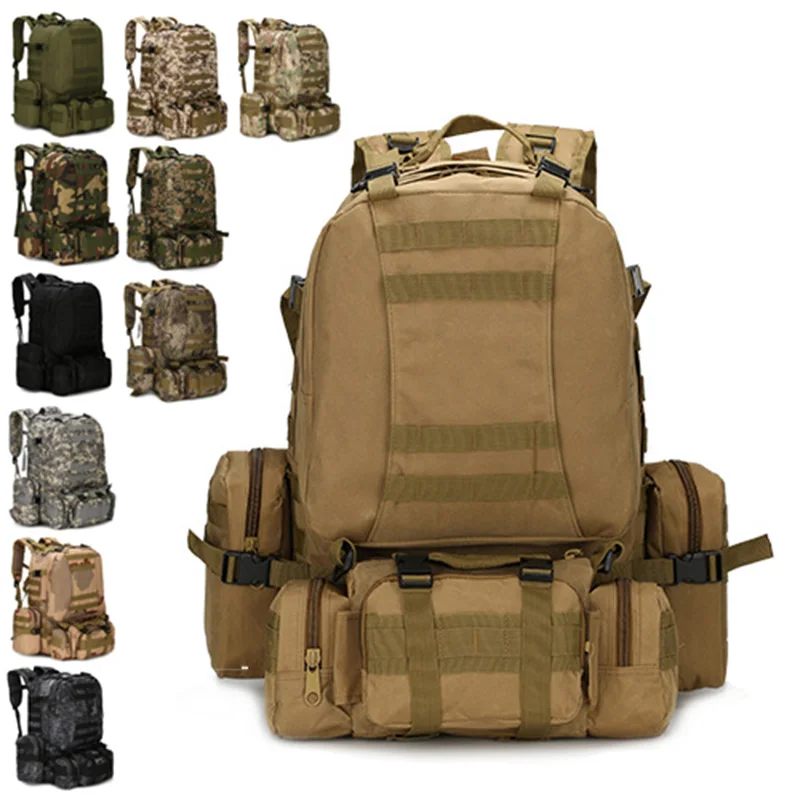 Охотничьи сумки 55L 4 в 1 Molle 600D военный рюкзак для альпинизма Тактический