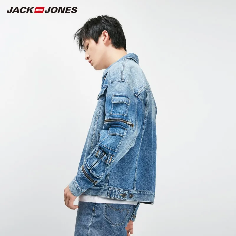 JackJones Мужская Осенняя джинсовая куртка свободного кроя модное пальто Верхняя одежда Мужская одежда 219157511