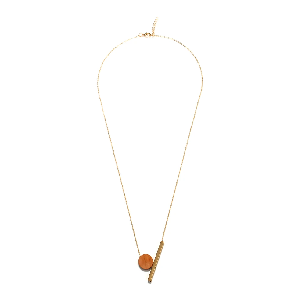 Ожерелья, MS, короткое ветровое ожерелье, геометрическое, Круглый, деревянная комбинация, подвеска, длинное ожерелье