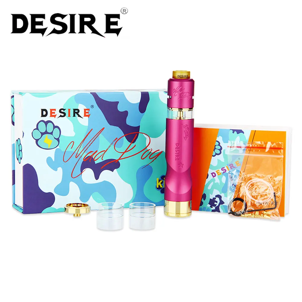 

Original Desire Mad Dog RDTA Kit Mechanical Mod with 7ml Capacity Mad Dog RDTA Atomizer Tank Powered by 18650 Battery E-cig Vape