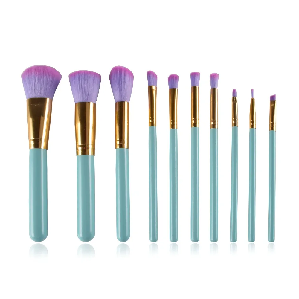 

10PCS/set Makeup Brush Set Powder Foundation Eyeshadow Eyeliner Lip Sky Blue Cosmetic Brush Professional Makeup Brush Tools