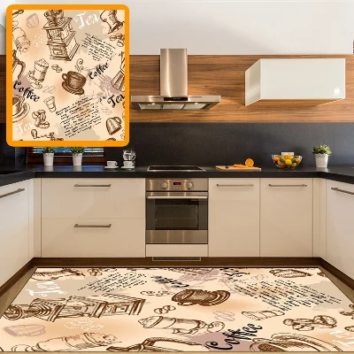 Else желтый пол кофеварка, кофе мельница Writen 3d принт нескользящие микрофибры кухня современные декоративные моющийся коврик коврики