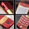 A8 1600mAh Battery Vibration Luxury Metal Body Car Logo Dual Sim Cards Mobile Cell Phone With Leather Case Gift 5