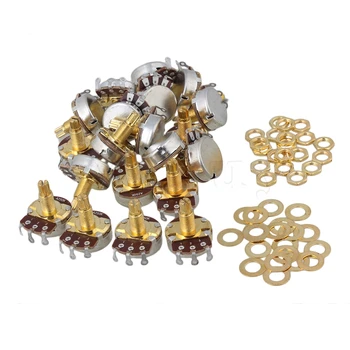 

Yibuy 18mm Gold Plated Shaft A250K Electric Guitar Control Pot Potentiometer Set of 25