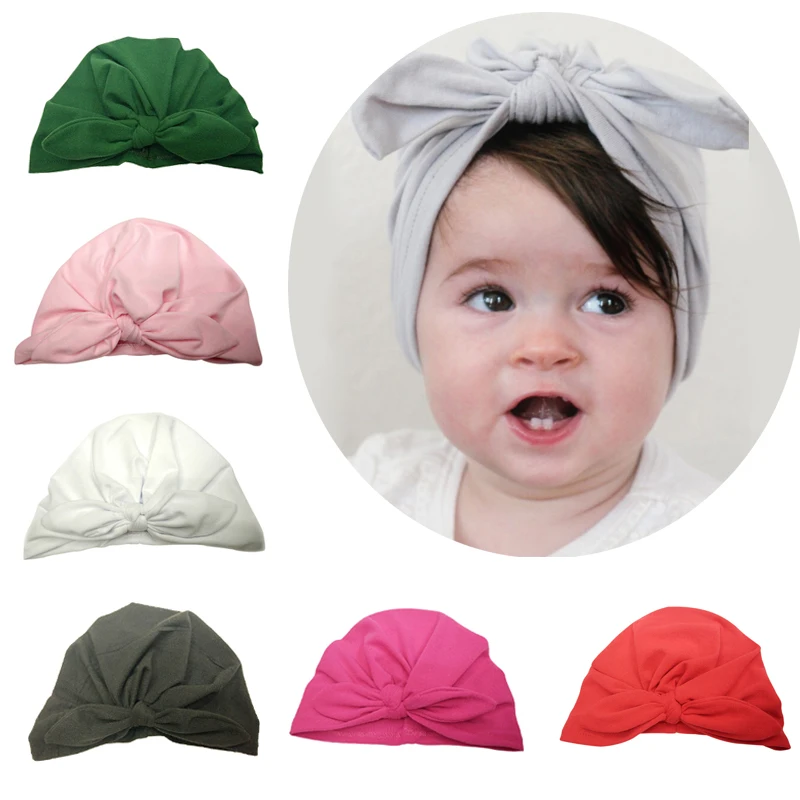 

Spring Autumn Cotton Baby Hat For Girls Newborn Bohemia Style Baby BowKNOT Hat Accessories 1-4 yrs Kids Bonnet Cap