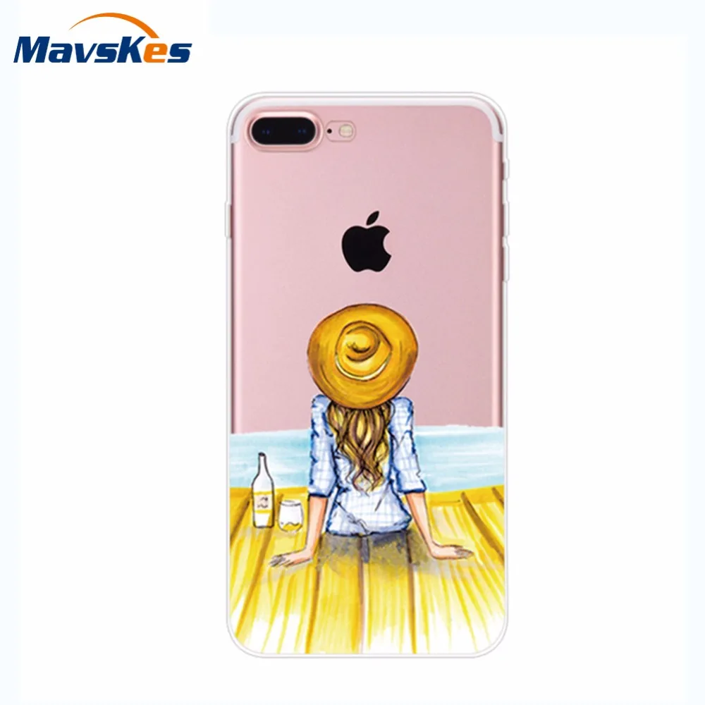 

Lady Case for For Apple iPhone 8 8 Plus Soft Utral Thin Back Cover Silicon TPU Case for iPhone X 6s 6 7 7 Plus 8 8Plus Cases