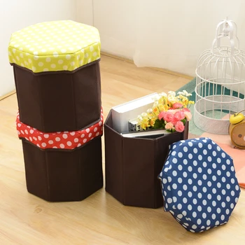 

4505 wholesale folding stool stool English coated non-woven fabric multi-functional receiving box for shoe replacement stool