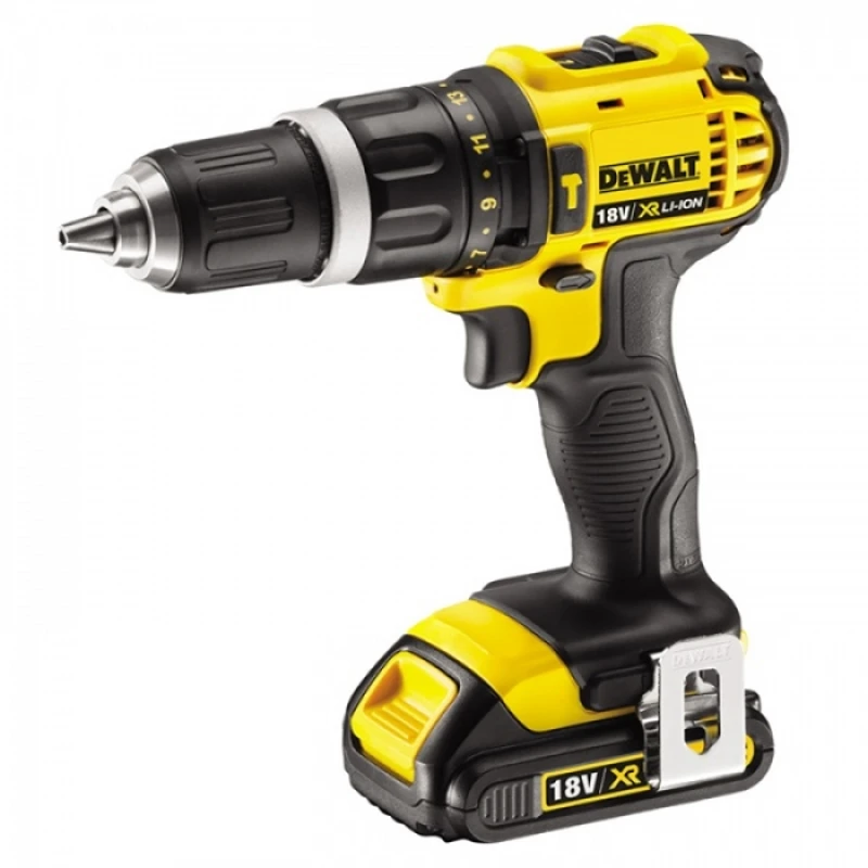 Дрель-шуруповерт аккумуляторная DeWalt DCD785C2 (2 Li-Ion батареи напряжение 18В, 2 скорости, крутящий момент до 60 Нм, 14-ти позиционный регулятор крутящего момента, светодиодная подсветка, реверс, кейс)