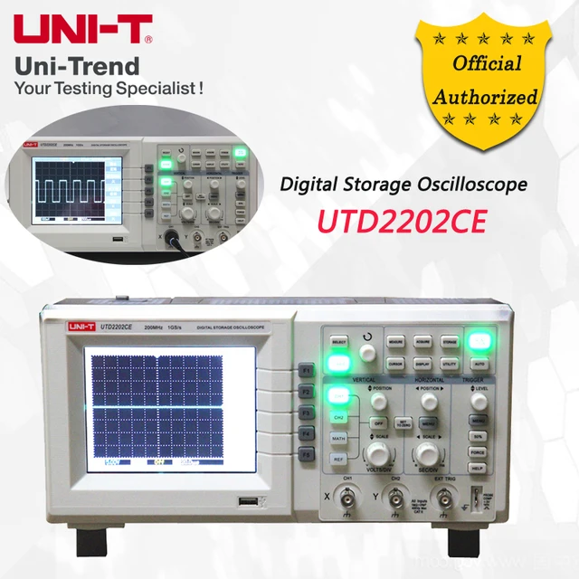 Special Offers UNI-T UTD2202CE Digital Storage Oscilloscope; 2Channels, 200MHz Bandwidth, 1GS/s Sample Rate, USB Communication