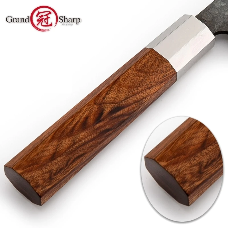 Новинка, Grandsharp, ручной работы, нож шеф-повара, японские кухонные ножи, Kiritsuke PRO, инструменты для нарезки, приготовления пищи, африканская деревянная ручка, подарочная коробка