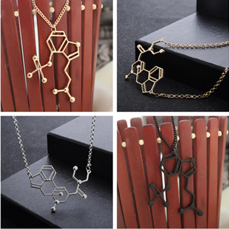 

New Fashion Creative Chemical Molecular Structure Simple Pendant Necklace Clavicle Chain Of Eternal Memory Necklace Jewelry