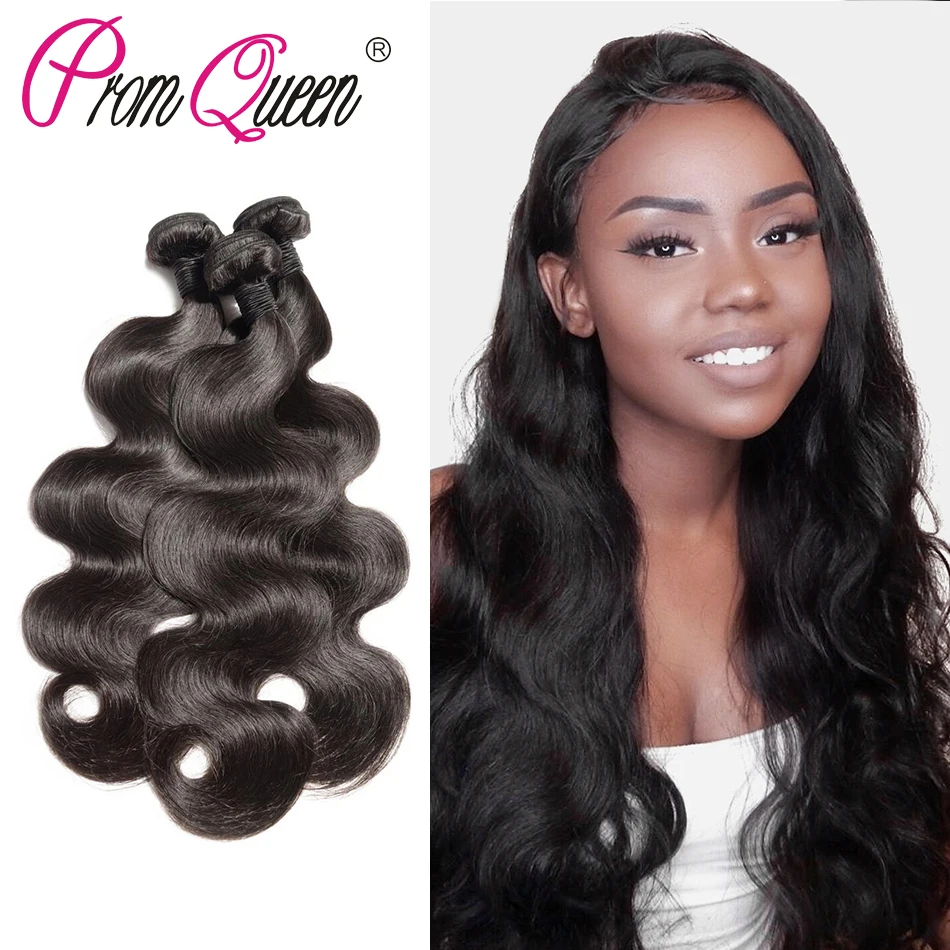 Prom Queen Brazilian Body Wave Hair Bundles Unprocessed Virgin
