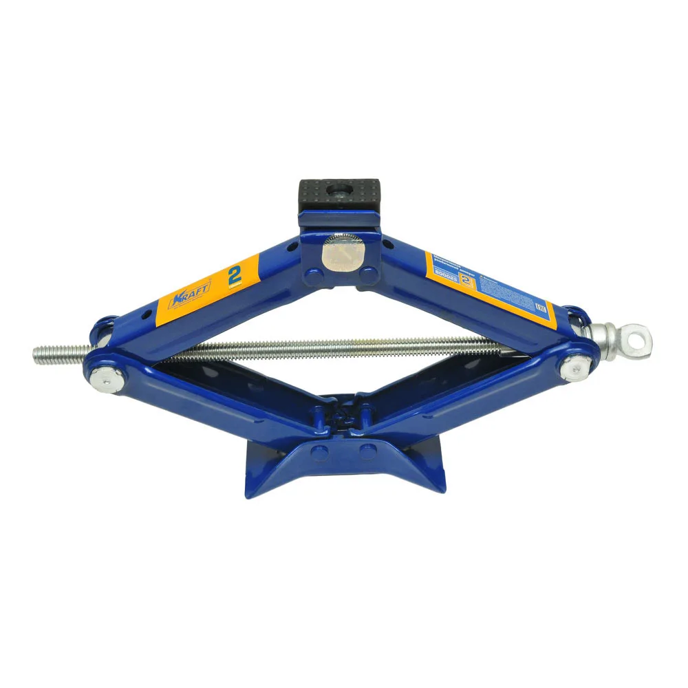 Домкрат KRAFT KT 800025 (Грузоподъемность 2 т, винтовой, высота подхвата 11 см, высота подъема 39.5 см)