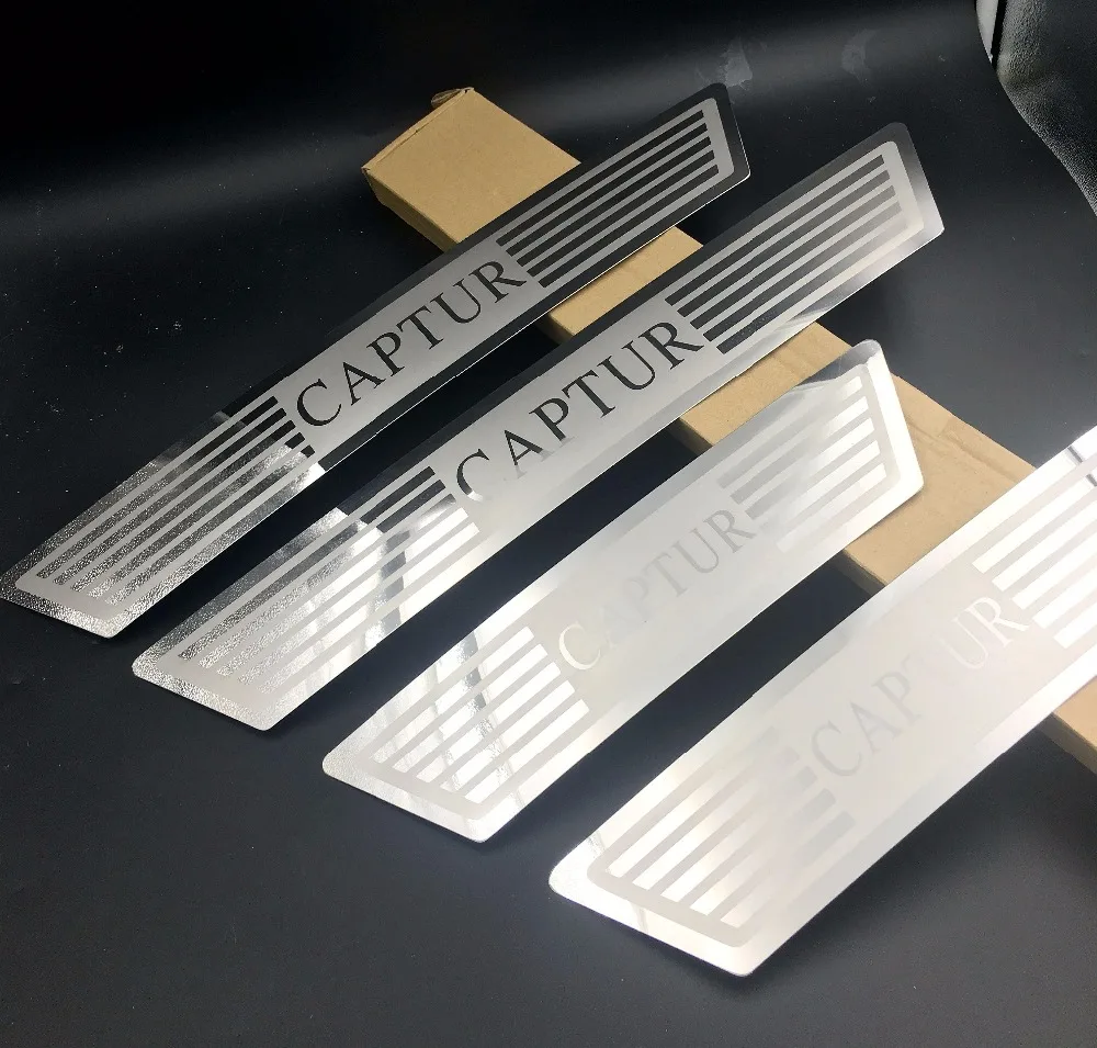 

For 2014-2016 Renault Captur scuff plate car-styling stainless door sill 4pcs/set captur accessories automobiles