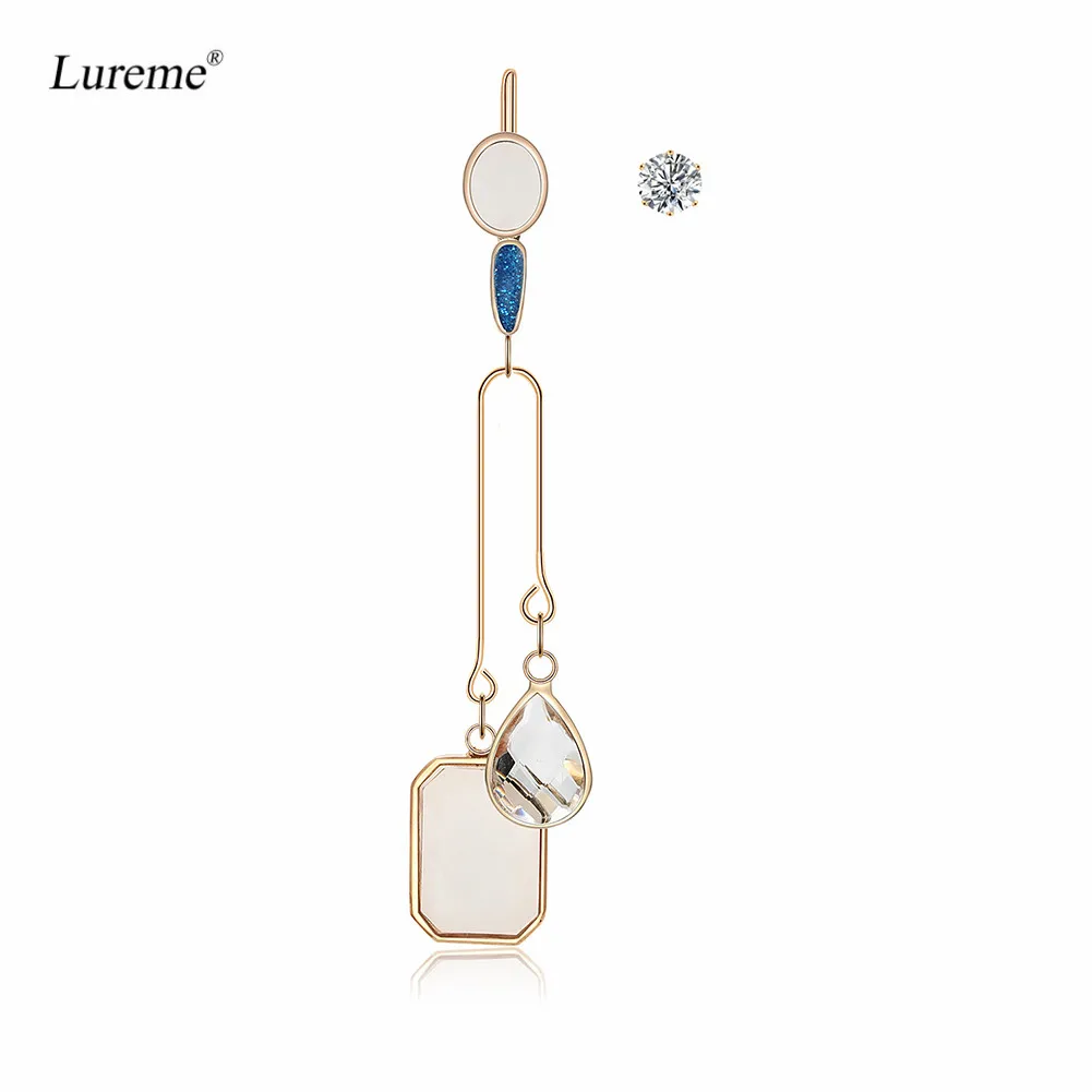 

Lureme Unique Asymmetric Design Long Chain with Glass Stone Dangle Earrings for Women and Girls(er005921)