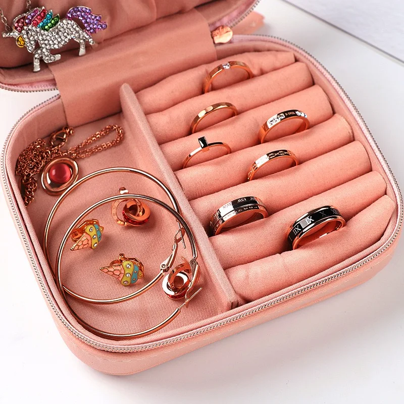 Женская любимая коробка для сбора ювелирных изделий, органайзер для путешествий, переносная сумка для ювелирных изделий для колец, ожерелья, браслеты, серьги