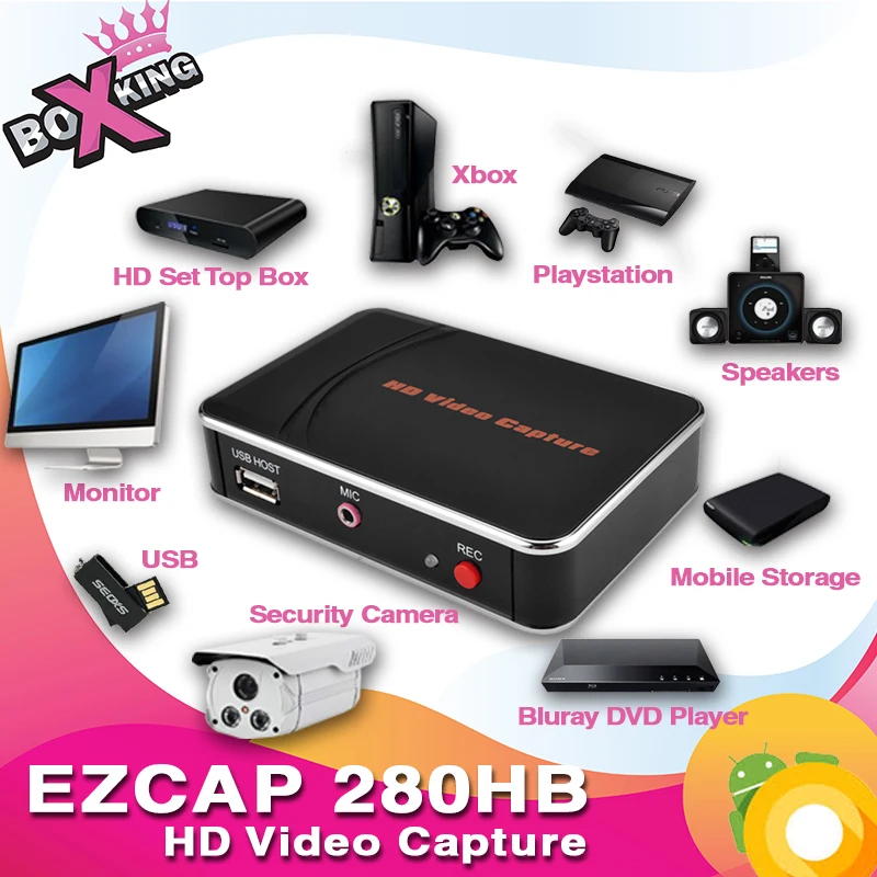 

EZCAP 280HB HDMI 1080P Video Capture adapter hd video capture game card with Mic Microphone (ezcap 261 m, 295, 287, 266) (p10)