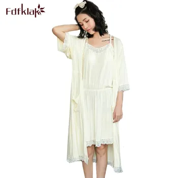 

Fdfklak New sexy pyjamas women comfortable cotton pajamas set v-neck sleepwear pajama women's nightwear pijama home clothes