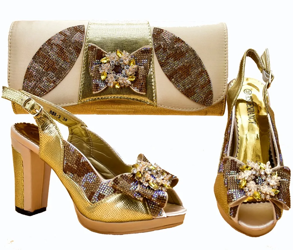 

Aso ebi shoes and bag matching set with size 37 to 43 high quality african party shoe and bag set italian shoes bag SB8264-4