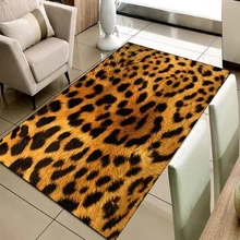Else оранжевый черный леопардовый мех животных Дизайн 3d принт нескользящие микрофибры гостиной декоративные современные моющиеся области коврик