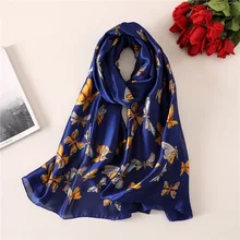Fashion 2019 silk scarves for women Butterfly pattern shawl wraps winter hijabs scarf pashmina female foulard Fashion 2019 silk scarves for women Butterfly pattern shawl wraps winter hijabs scarf pashmina female foulard