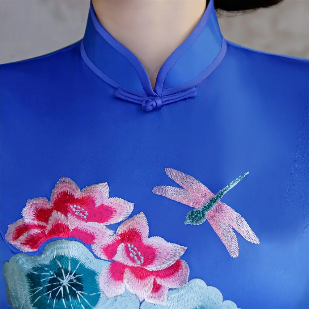 Шанхай история 2019 новая распродажа высокое качество длинное Qipao платье с подкладкой китайское платье цветочный Чонсам Qipao платье для женщин