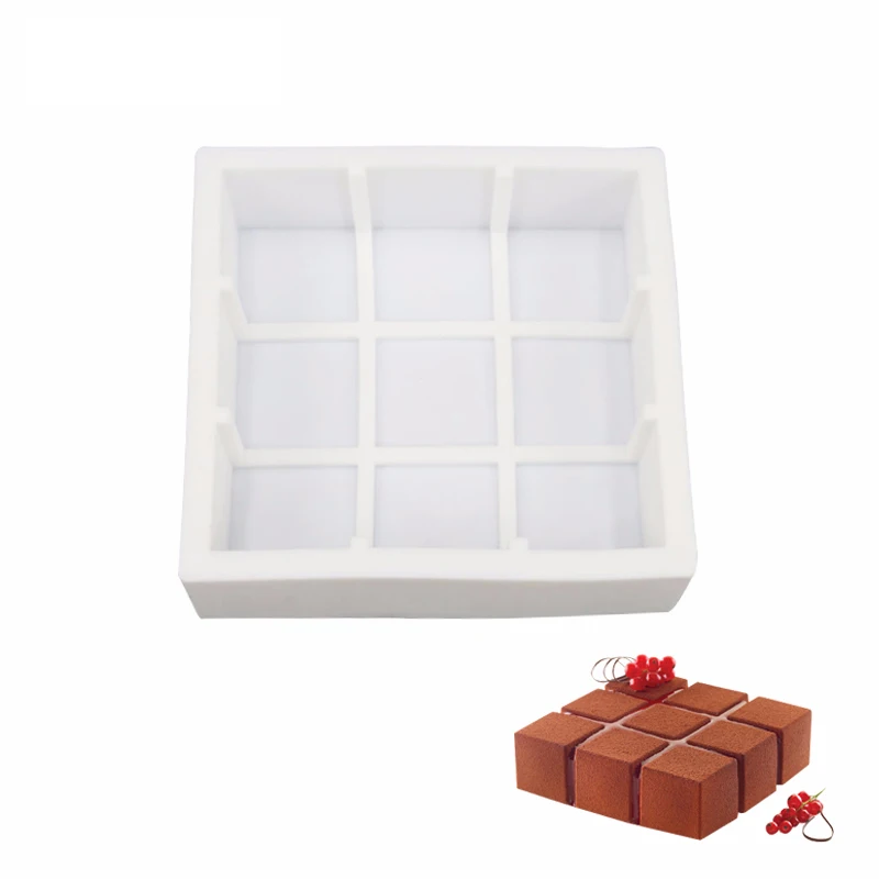 9 Grid Split Shape Cake Decorating 3D Silicone Molds Baking dish Tools For Cakes Chocolate Brownie Mousse Make Dessert Pan
9 Grid Split Shape Cake Decorating 3D Silicone Molds Baking dish Tools For Cakes Chocolate Brownie Mousse Make Dessert Pan