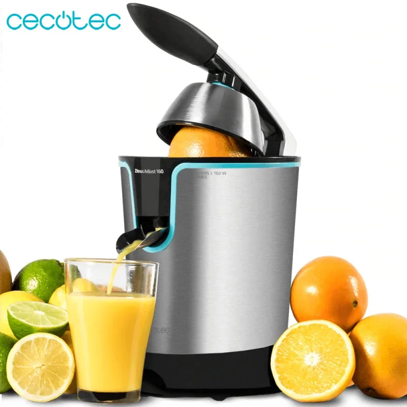 

Cecotec Orange Juicer Zitrus Adjust 160 Black Liqueur with 2 Cones to Squeeze Different Citruses Automatic Start