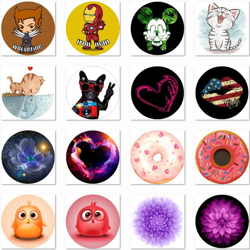 

Marvel Avengers Pop Socket Mobile Phone Stand Warm Heart Donut Bird Cute Pop Socket Phones Ring Round Expanding Stand and Grip